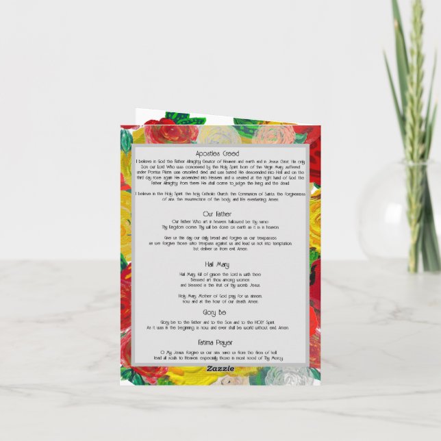 Nuestra Señora de Fátima - Rezo por su tarjeta (Reverso)