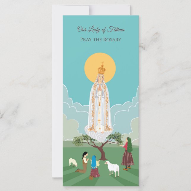 Nuestra Señora de Fátima y la tarjeta de oración d (Anverso)