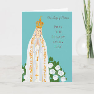 Nuestra Señora de Fátima y rosas blancas Cumpleaño