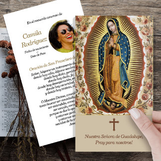 Nuestra Señora de Guadalupe 5 tarjetas de oración 