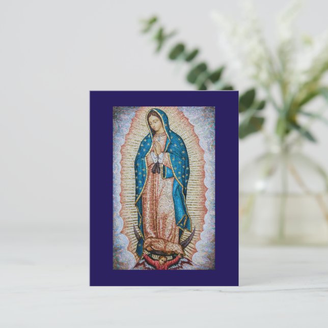 Nuestra Señora de Guadalupe Tarjeta Católica de Fe (Anverso de pie)