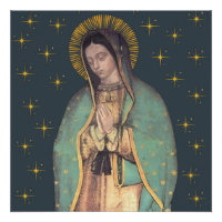 Nuestra Señora de Guadalupe Virgen María Póster Br