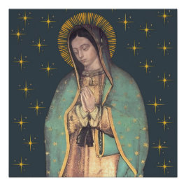 Nuestra Señora de Guadalupe Virgen María Póster Br