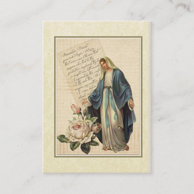 Nuestra señora de la tarjeta santa de Memorare de (Anverso)