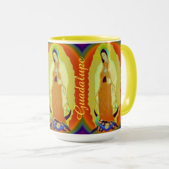 nuestra señora guadalupe taza de café de dos tones (Anverso derecho)