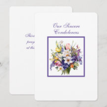 Nuestra Sincera Tarjeta de Nota de Condolencias