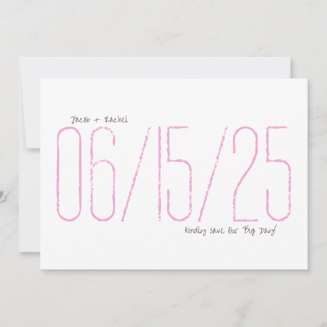 Nuestra tarjeta Big Day Save the Date (Anverso)