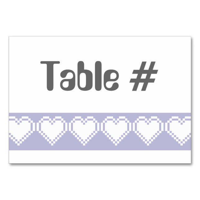 Nuestra tarjeta de mesa Hearts in Lavender de 8 bi (Anverso)