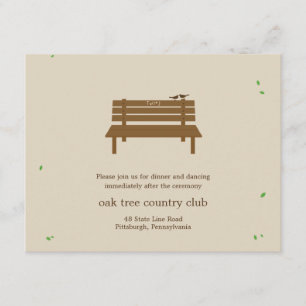 Nuestra tarjeta de recepción para bodas de banco