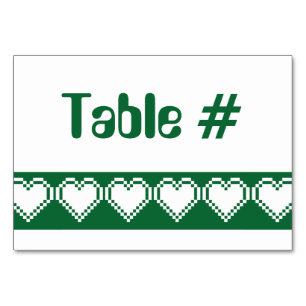 Nuestra tarjeta Hearts in Green Table de 8 bits
