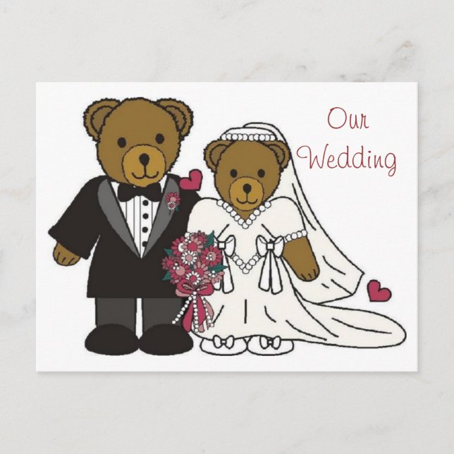 Nuestra tarjeta postal Boda Boda Teddy Bear (Anverso)