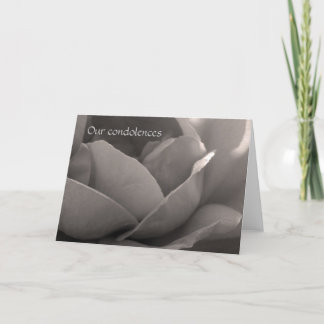 Nuestras condolencias - tarjeta color de rosa en
