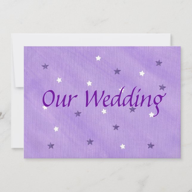 Nuestras invitaciones de boda, Estrellas moradas y (Anverso)