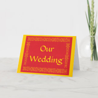 Nuestras tarjetas de invitación a la boda, roja y 
