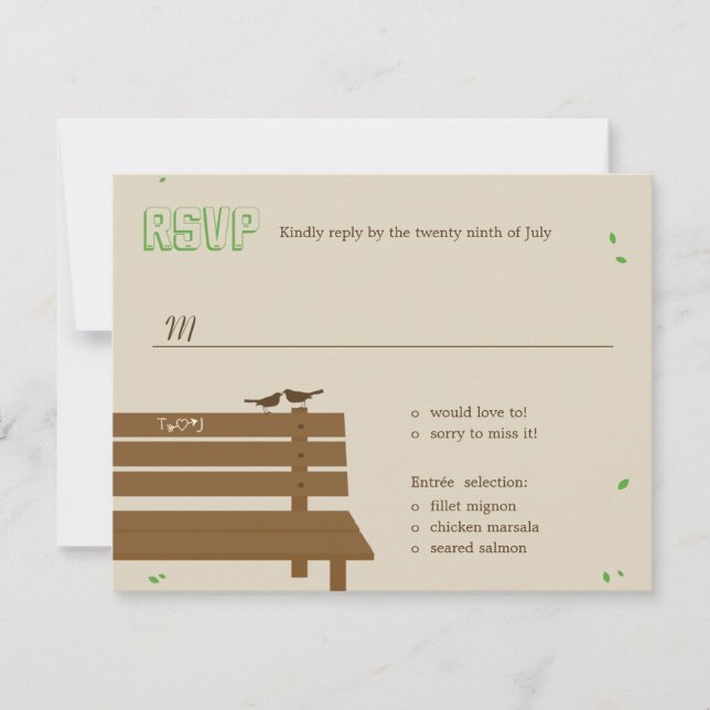 Nuestras tarjetas RSVP/Response Boda de banco (Anverso)
