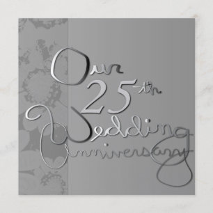 "Nuestro 25 Aniversario de Boda" Invitación de Pla