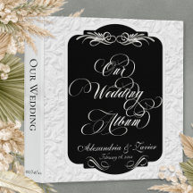 Nuestro Álbum de Boda Monograma - Negro/Plata