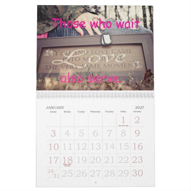 Nuestro amor es calendario fuerte militar (Jan 2027)
