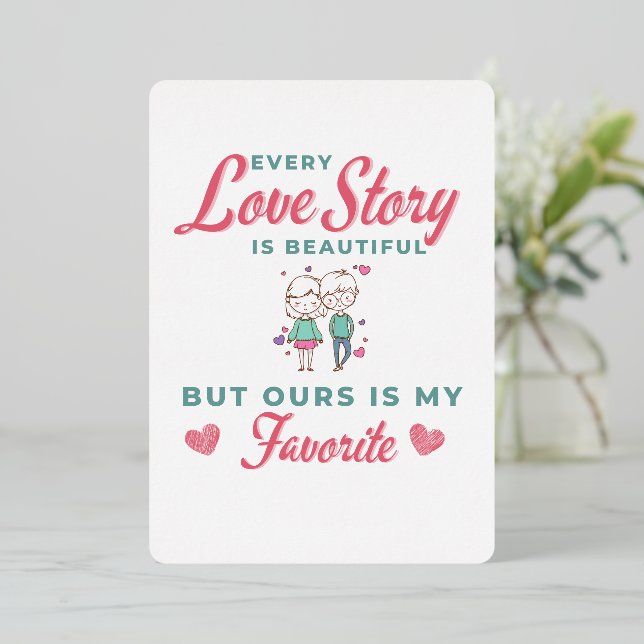 Nuestro amor es mi tarjeta favorita del Día de San (Anverso de pie)