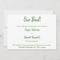 Nuestro blanco verde malo pospuso la Invitación Bo