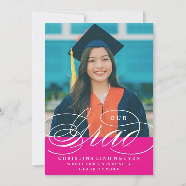 NUESTRO ELEGANTE GRADO SCRIPT | INVITACIÓN DE GRAD (Anverso)