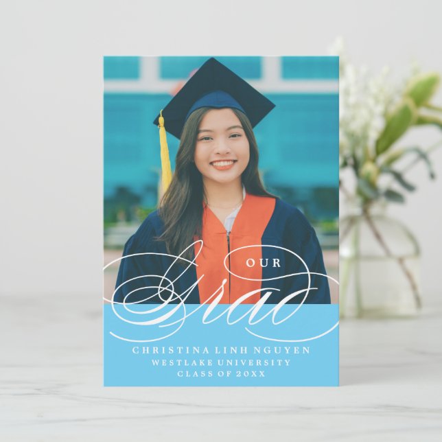 NUESTRO GRAD DE LETRA ELEGANTE | INVITACIÓN DE GRA (Anverso de pie)