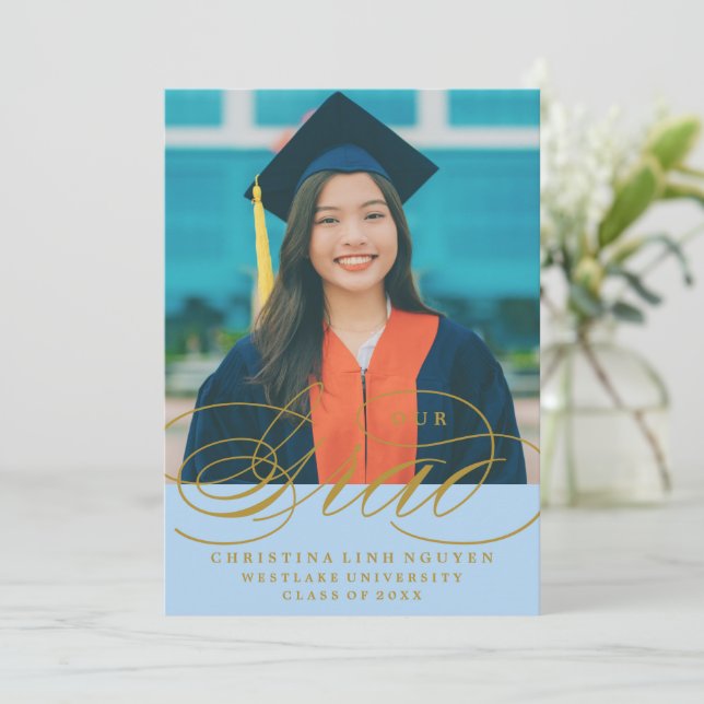 NUESTRO GRAD DE LETRA ELEGANTE | INVITACIÓN DE GRA (Anverso de pie)