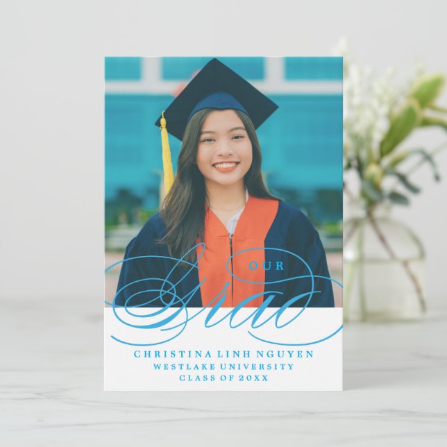 NUESTRO GRAD DE LETRA ELEGANTE | INVITACIÓN DE GRA (Anverso de pie)