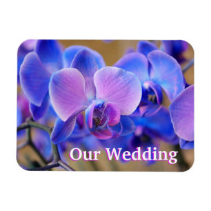 Nuestro imán Boda de orquídeas azules y rosas