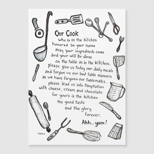 Nuestro imán de cocina para cocinar (Anverso)