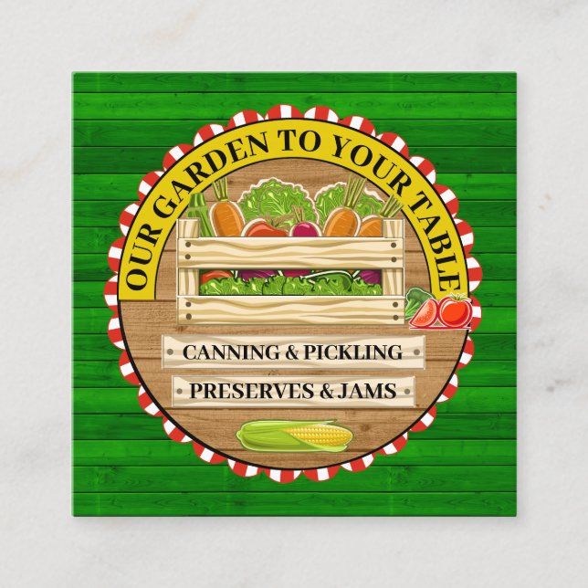 NUESTRO JARDÍN A TU TARJETA DE NEGOCIOS DE MESA SQ (Anverso)