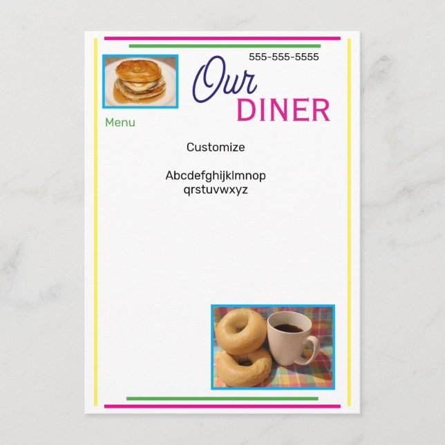 Nuestro Menú Personalizado de Comida Rápida (Anverso)