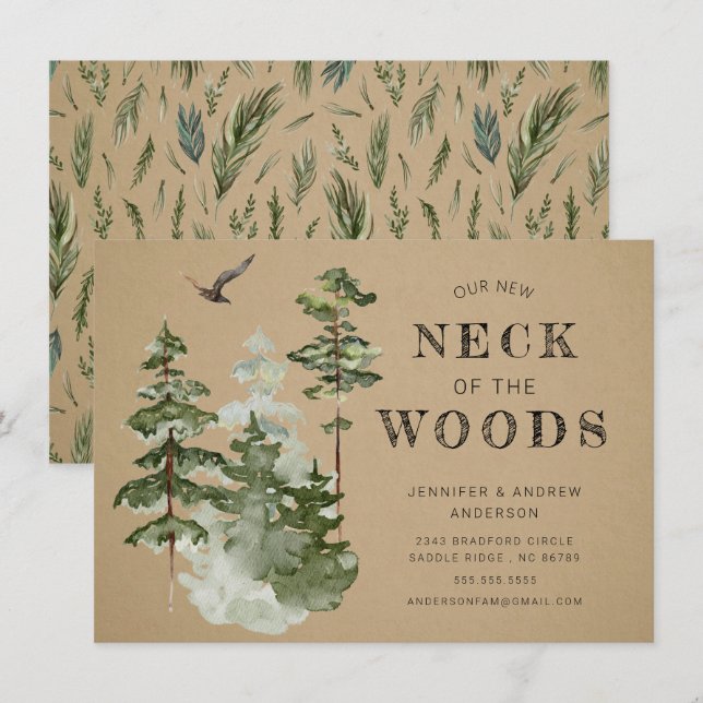 Nuestro nuevo cuello del bosque | Invitación móvil (Anverso / Reverso)