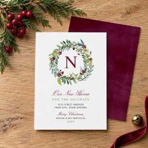 Nuestro Nuevo Hogar Corona de Navidad Monograma Bu