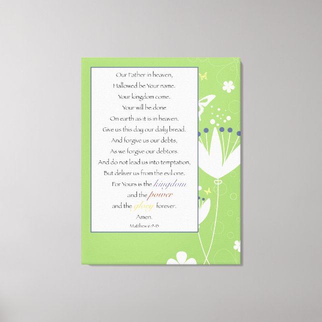 Nuestro padre en el cielo lienzo envuelto de 11"x1 (Anverso)