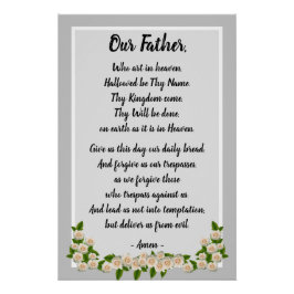 Nuestro Padre Orando Matthew 6:9-13 Poster