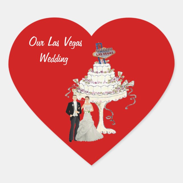 Nuestro Pegatina Boda de Las Vegas (Anverso)
