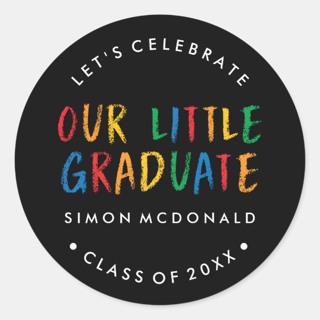NUESTRO PEQUEÑO GRADUADO | ETIQUETA PARA FIESTA DE (Anverso)