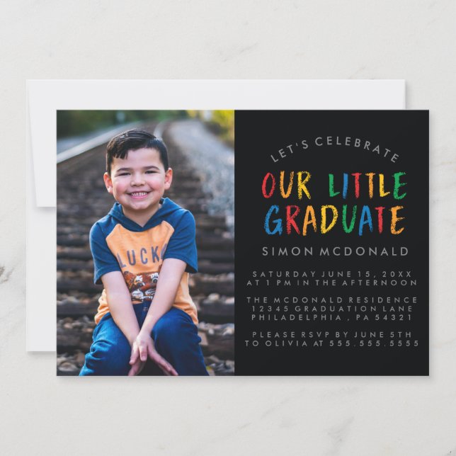 NUESTRO PEQUEÑO GRADUADO | INVITACIÓN A LA FIESTA  (Anverso)