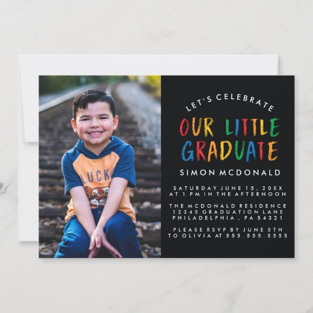 NUESTRO PEQUEÑO GRADUADO | INVITACIÓN A LA FIESTA  (Anverso)