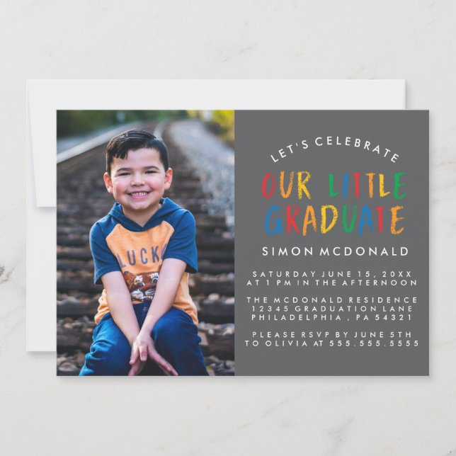 NUESTRO PEQUEÑO GRADUADO | INVITACIÓN A LA FIESTA  (Anverso)