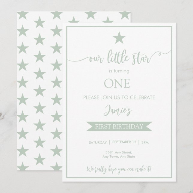 Nuestro pequeño sabio de invitación de cumpleaños (Anverso / Reverso)