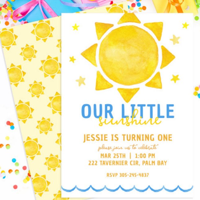 Nuestro Pequeño Sol Invitación al Primer Cumpleaño (Subido por el creador)