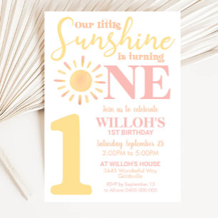 Nuestro pequeño Sunshine 1er cumpleaños Invitación