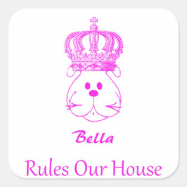 Nuestro perro gobierna a nuestro Pegatina de la Pl