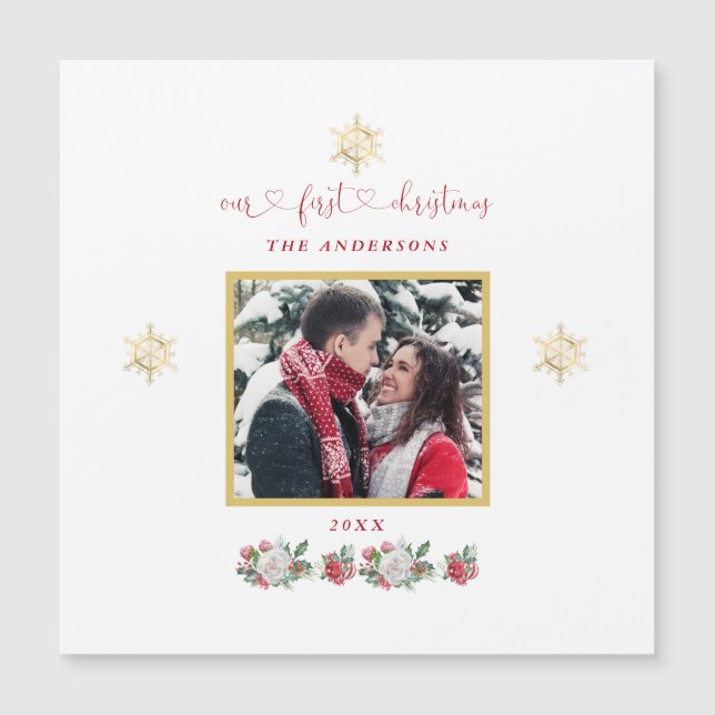 Nuestro primer Boda de fotos de copos de nieve flo (Anverso)