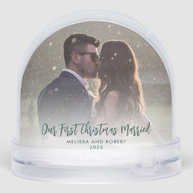 Nuestro primer Boda de Fotos de Navidad Gracias (Reverso)