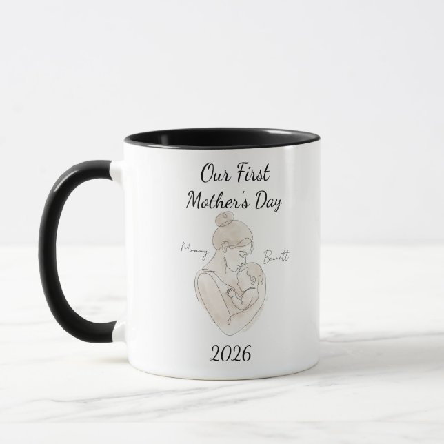 Nuestro Primer Día de la Madre Taza Regalos para M (Izquierda)