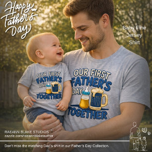 Nuestro Primer Día del Padre Juntos Baby Jersey Fi