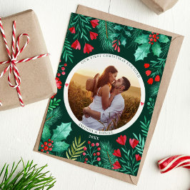 Nuestro primer follaje acuarela de Navidad